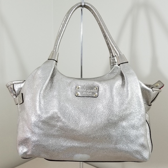 silver leather hobo bag